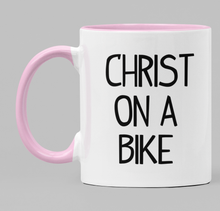 Load image into Gallery viewer, Swear Mug Custom Quirky Irish Mugs Christ on a bike swearmug.com
